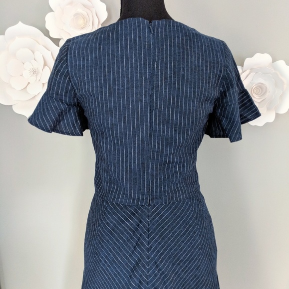 Banana Republic Cotton Pin-Striped Ruffle Dress - Picture 4 of 7